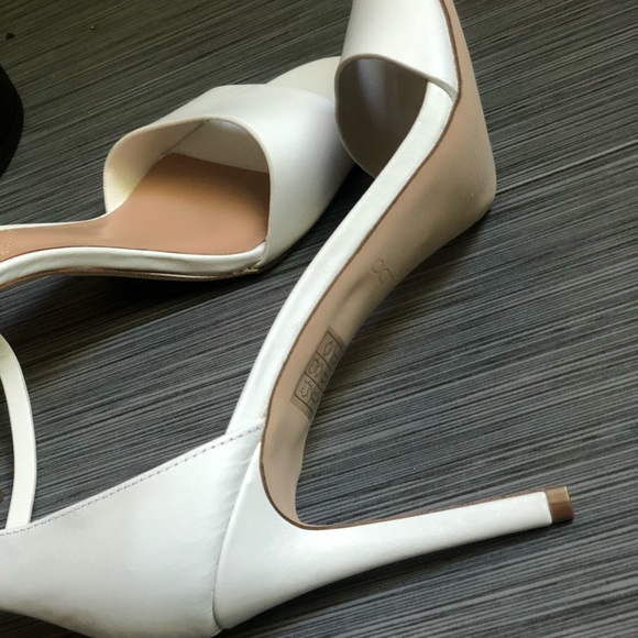 NWT White Leather Classy High Heel Dress Sandal - Picture 7 of 8